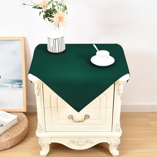 Wolkemer 2 Pack 24x24 Inch Green Square Tablecloths - Washable Polyester