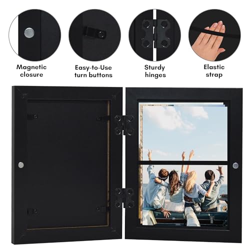 Americanflat 5x7 Picture Frame - Holds 35 Photos, Black