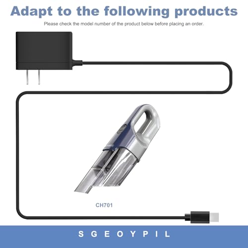 Replacement Charger Cable for Shark CH701 Pet Handheld Vacuum