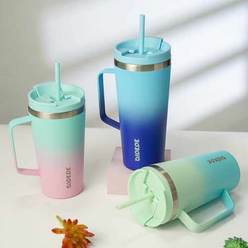 BJPKPK 18oz Insulated Tumbler with Handle & Straw - BPA Free