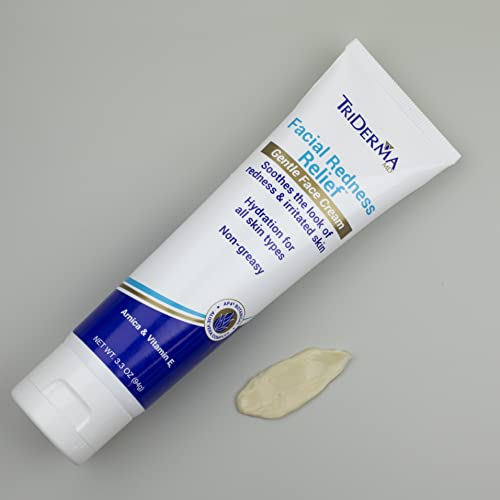 TriDerma Facial Redness Relief Cream 3.3 Ounce - Soothing Hydration