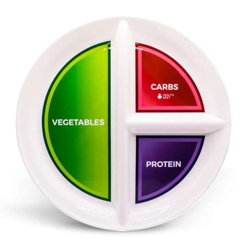 Health Beet Diabetic Portion Control Plate - 10” Sectioned Meal Plate for Balanced Eating