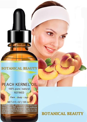 Peach Kernel Oil 100% Pure Cold-Pressed Carrier Oil for Face, Skin & Hair – 4 Fl oz (120 ml)