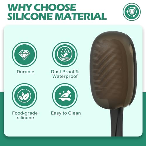 Lapfoon Silicone Toothbrush Covers - 6 Pack, Universal Fit & Hygienic