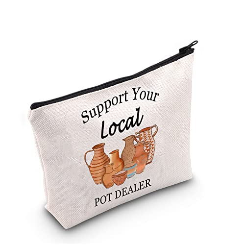 Pottery Artist Makeup Bag - Support Your Local Pot Dealer Canvas Pouch