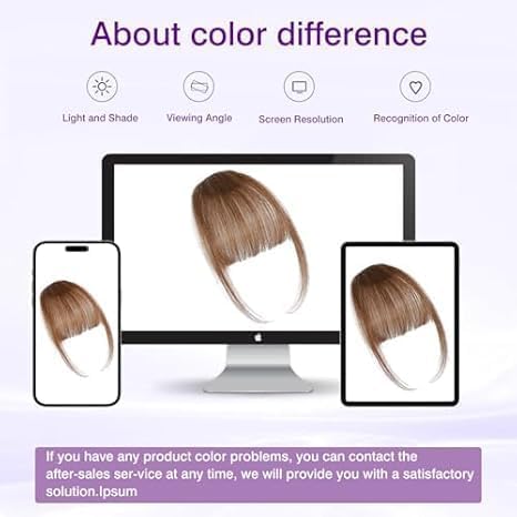 ELEFOCUS 100% Human Hair Clip-in Wispy Bangs - Light Brown Daily Wear