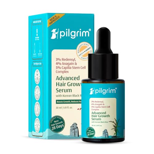Pilgrim Hair Growth Serum 1.01 Fl Oz with Redensyl & Baicapil for Men & Women – Includes Pack of 1