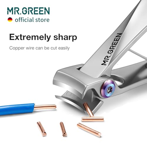 MR.GREEN Stainless Steel Nail Clipper & Nail File Set - Wide Jaw Opening for Thick Nails