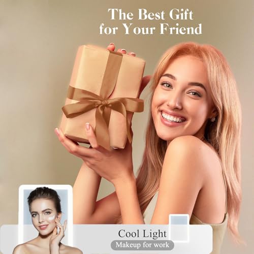 Lighted Makeup Mirror with 10X Magnification – Rechargeable Folding Vanity Mirror
