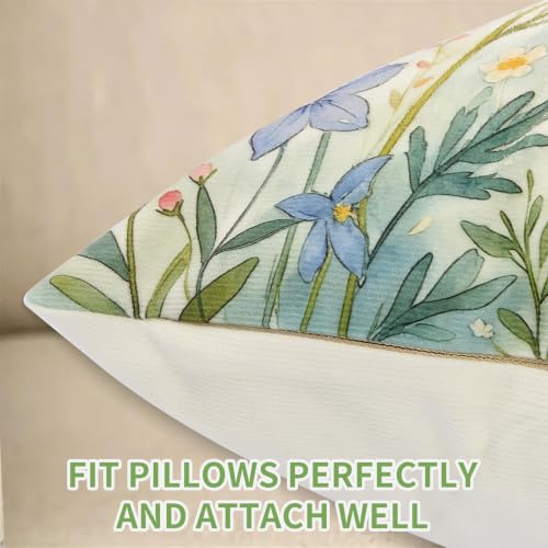 Colorful Butterfly Floral Velvet Pillow Covers, 18x18, 4-Pack