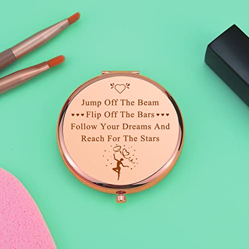 Rose Gold Compact Makeup Mirror for Gymnasts - Inspirational Gift