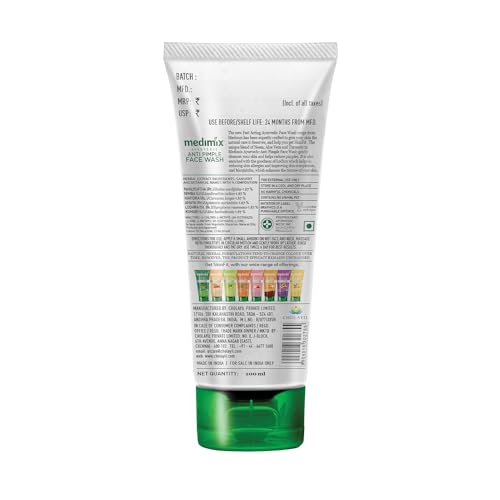 Medimix Ayurvedic Face Wash - Anti-Pimple, Soap-Free, 100ml