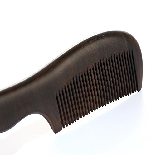 Liasun Handmade Natural Chacate Preto Wood Comb - Anti-Static Fine Tooth