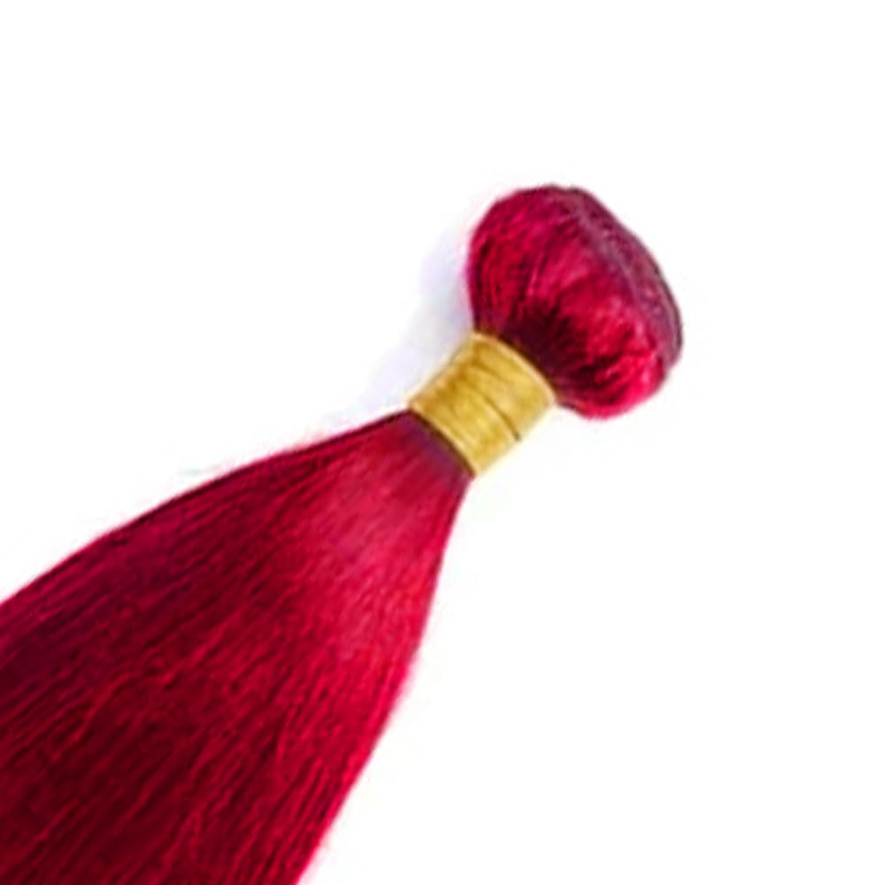 34 Inch GveoXvo Red Straight Bundles Burgundy Bundles Human Hair Unprocessed Virgin Crimson Red Straight Bundle Hair Weave