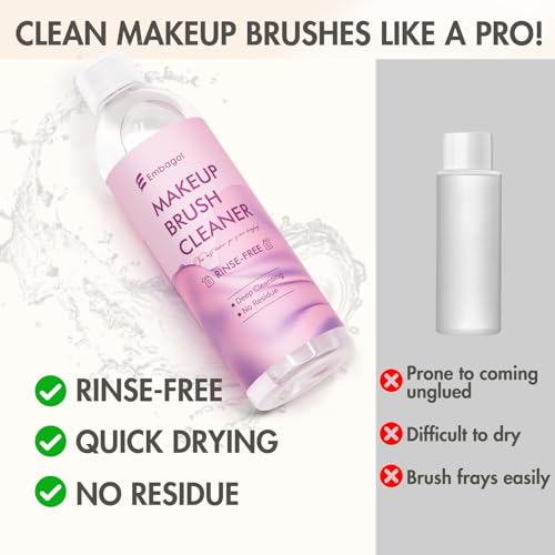 Embagol Rinse-Free Makeup Brush Cleaner - 500ml Quick-Drying Vegan Solution