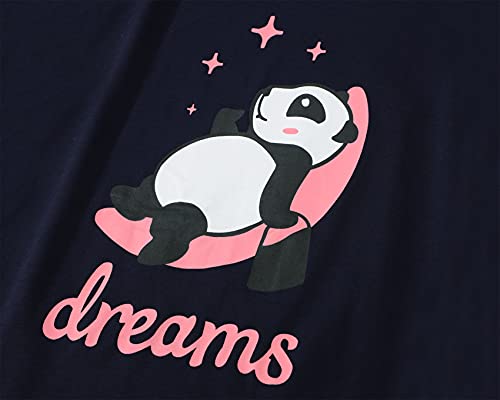 Cute Cat Unicorn Pajamas Set for Girls, Long Sleeve Pants Size 6-16 - Navy Blue