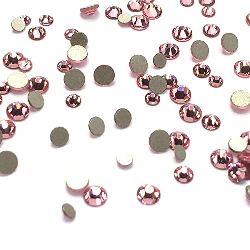 Light Rose Austrian Crystal Flatback Rhinestones - 144 pcs Mixed Sizes