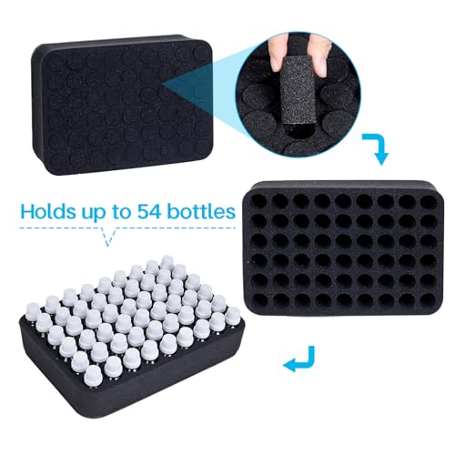 LANDFOBO Essential Oil Organizer Foam Holder - 54 Slot Storage for Bottles