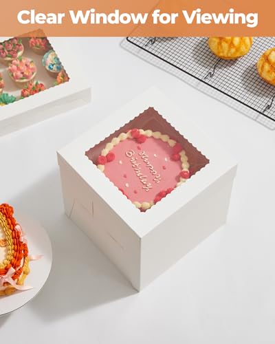 Kootek 10-Inch Cake Box with Board & Window - Ideal for Parties