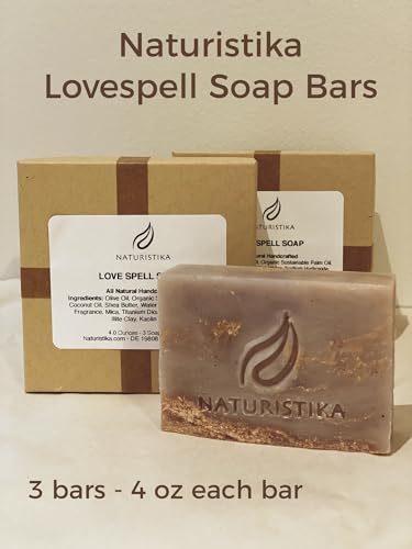 Vegan Handmade Love Spell Floral & Fruity Soap Bars – Face & Body, Pack of 3