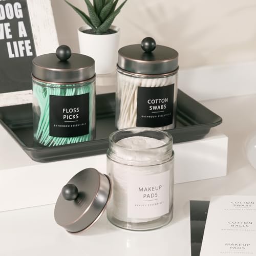 SheeChung 2-Pack Glass Apothecary Jars with Stainless Steel Lids