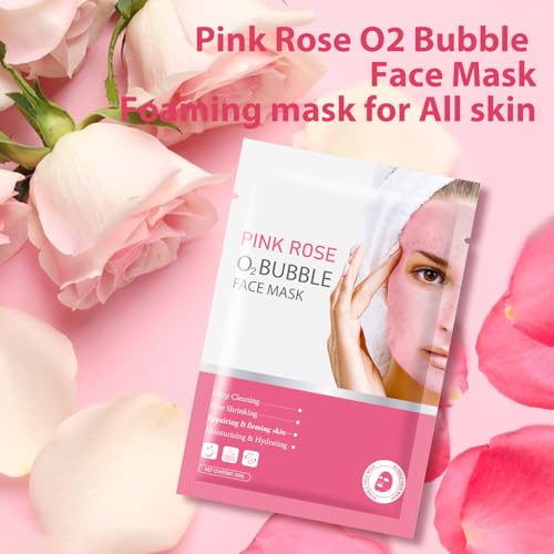 GUOYAOLIFU Rose Bubble Face Mask Sheet Hydrating Deep Cleansing Skin Care for Women