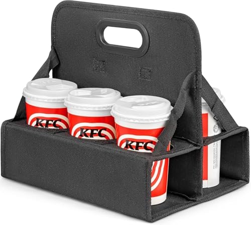 Portable 6-Cup Drink Carrier with Handle - Reusable & Foldable