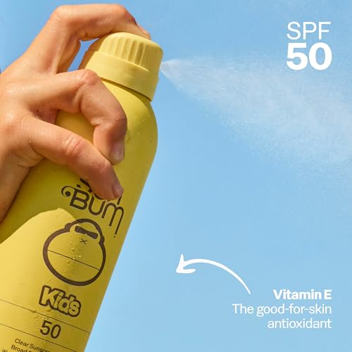 Sun Bum Kids SPF 50 Sunscreen Clear Body Spray - Broad Spectrum Water-Resistant with Vitamin E - Wet or Dry Skin Application - Hawaii 104 Act Compliant (Without Octinoxate & Oxybenzone) - 6 oz