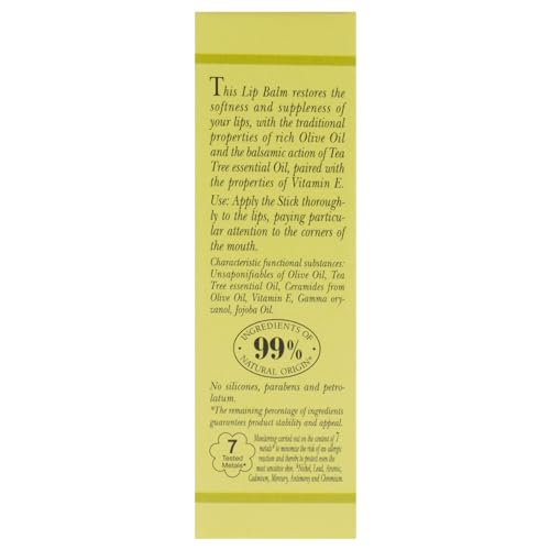 L'Erbolario Olive and Tea Tree Lip Balm – Moisturizing Lip Treatment