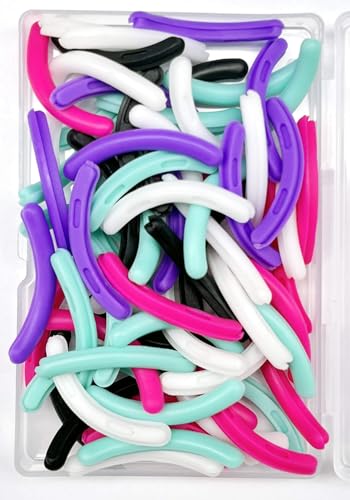 80 Pcs Eyelash Curler Refill Pads Silicone Replacement Refills with Storage Box