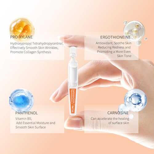 BACHERI Ergothioneine Serum Ampoules 0.03 Fl Oz - Pack of 15 for Anti-Aging & Skin Rejuvenation