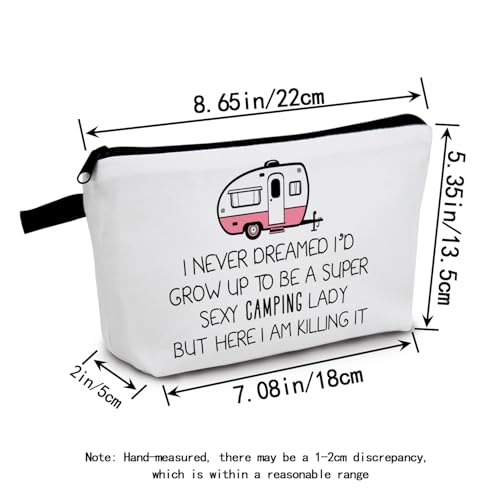 Super Sexy Camping Lady Makeup Bag - Compact Zipper Pouch