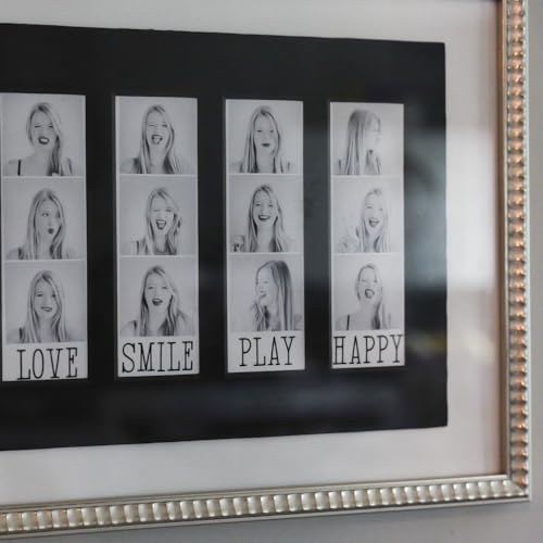 Customizable Black Photo Frame Mats for 2x6 Photo Booth Strips - Set of 2