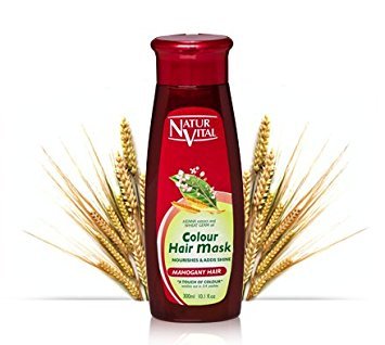 NaturVital Mahogany Colour Hair Mask - Organic Henna Treatment 300ml