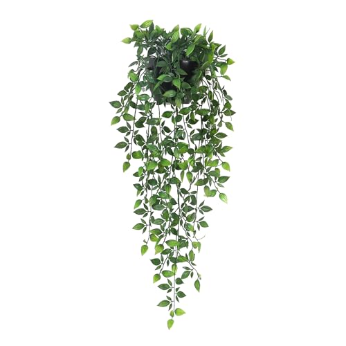 Faux Mandala Vines Hanging Plant with Pot – 21in Artificial Greenery for Indoor & Outdoor Décor