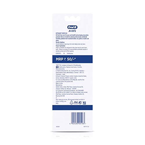 Oral-B Kids Toothbrush Pack of 3 - Extra Soft Bristles