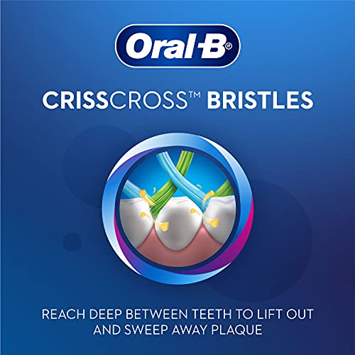 Oral-B Criss Cross Deep Clean Manual Toothbrush Set for Adults – 4 Pack with Tongue Cleaner