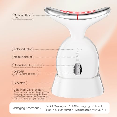 Ihelol 7-Color LED Facial Massager for Face & Neck Sculpting
