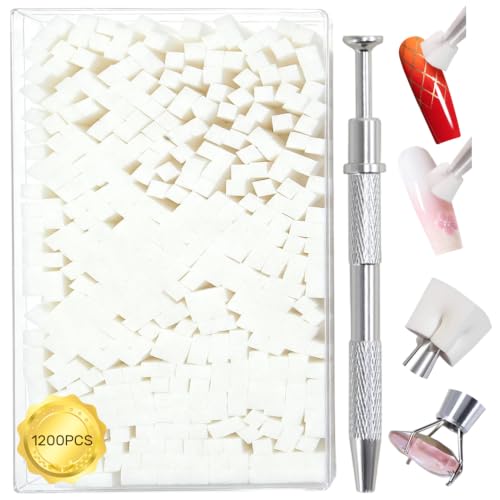 1200PCS Nail Sponges for Ombre Gel Polish Nail Art - Soft Gradient Blending Tools