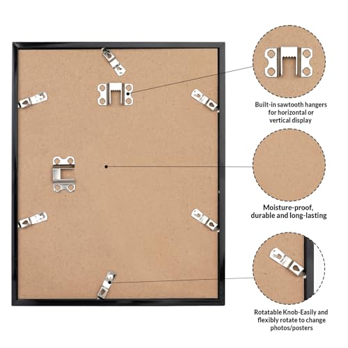 11x14 Black Picture Frame 2-Pack with HD Plexiglass