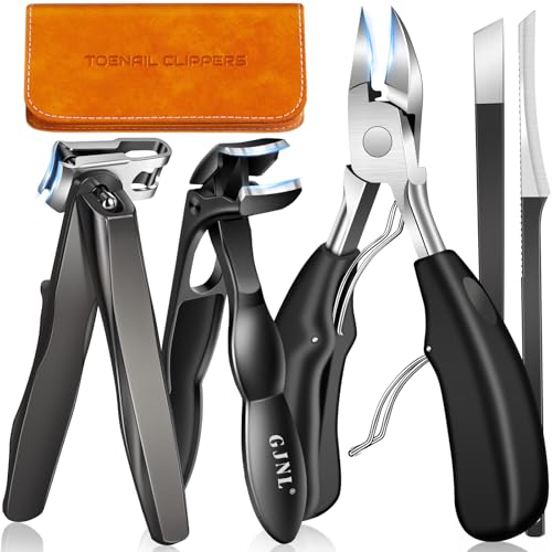 5-Piece Toenail Clipper Set for Thick Nails: Angled, Rotating & Ingrown