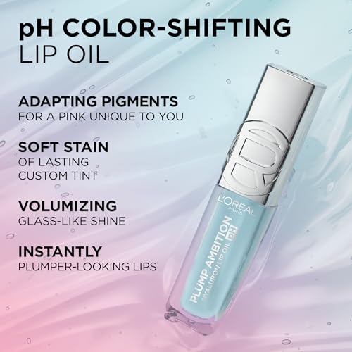L'Oreal Paris Plump Ambition pH Hyaluron Lip Oil - Color Shifting Lip Tint 010 pH Cristal Ice