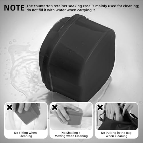 Annhua Denture Cleaning Case with Strainer - Portable Soaking Container