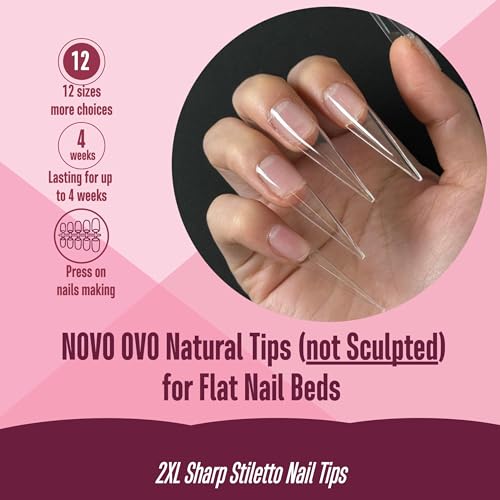 XXL Stiletto Sharp Soft Gel Nail Tips - 240 pcs Press-On