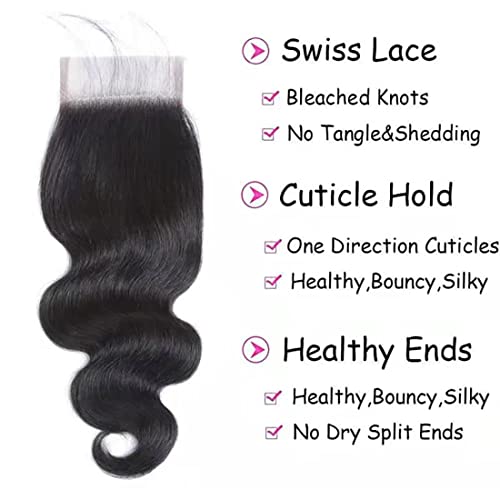 OLFORY 5x5 HD Lace Closure Human Hair Body Wave 12 Inch Brazilian Virgin Hair