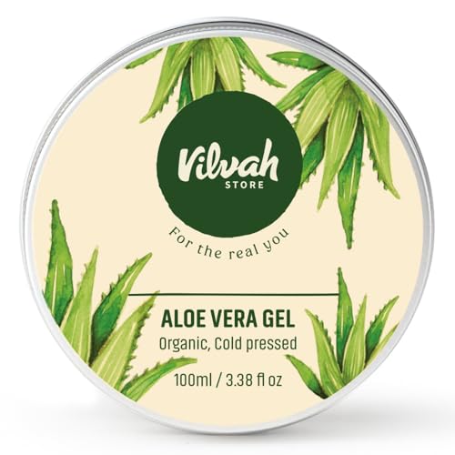 Vilvah Store 99% Pure Natural Aloe Vera Gel for Face, Skin, and Hair, 100g