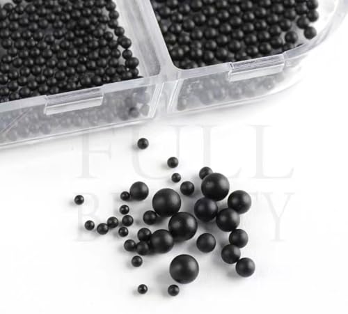 Black Mini Metal Nail Beads 0.8-3mm Caviar Nail Art Accessories DIY Manicure