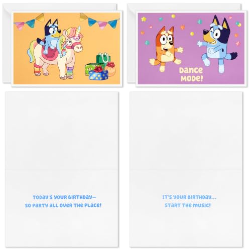 Hallmark Bluey Birthday Cards for Kids - 16-Pack with Envelopes