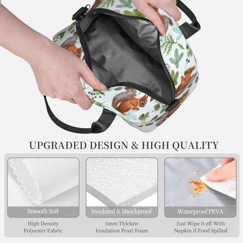 Reaocly Insulated Pine Cone Lunch Bag with Adjustable Strap