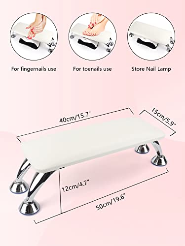 LIONVISON White Microfiber Leather Nail Arm Rest Cushion